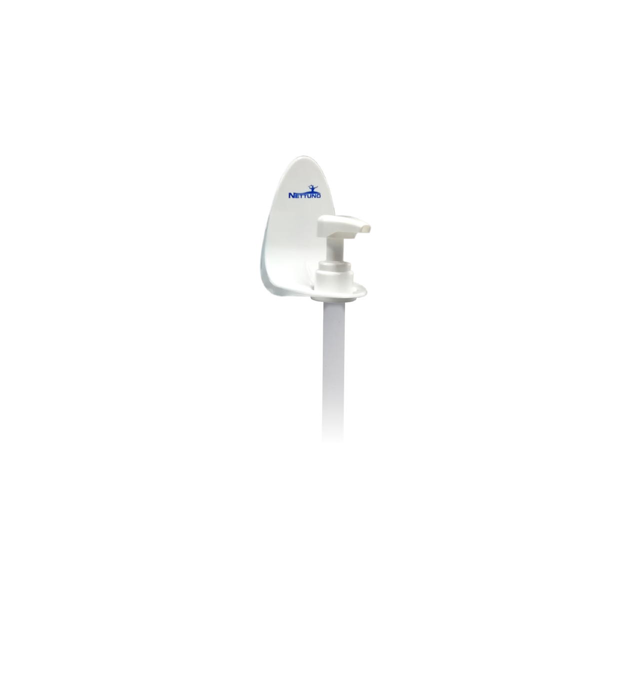 T-Duck bianco (senza leva a gomito) con dosatore incluso per saponi in flacone da 500 ml